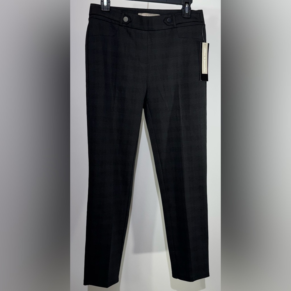 NWT CHLOE & JASMINE Black Plaid Trousers Size Medium Price to sell! - Picture 6 of 6